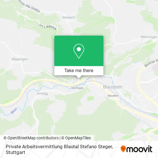 Карта Private Arbeitsvermittlung Blautal Stefano Steger