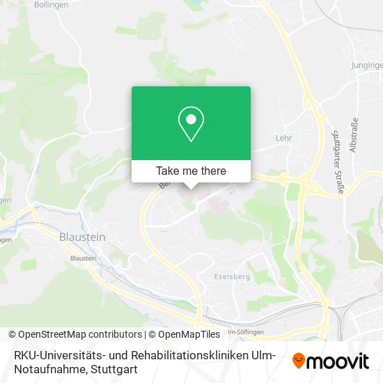 Карта RKU-Universitäts- und Rehabilitationskliniken Ulm-Notaufnahme