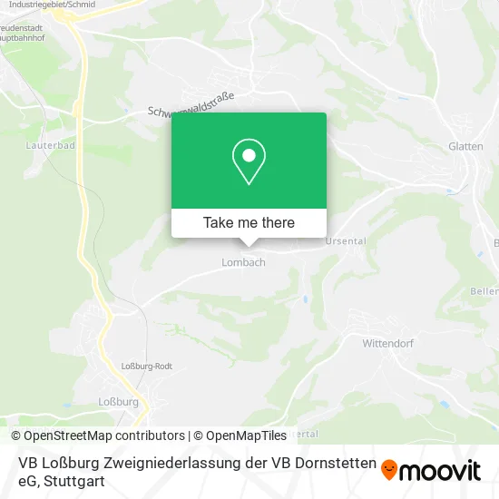 Карта VB Loßburg Zweigniederlassung der VB Dornstetten eG