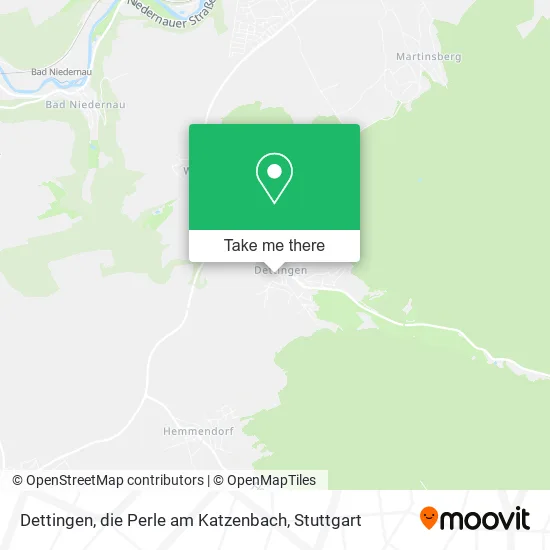 Карта Dettingen, die Perle am Katzenbach