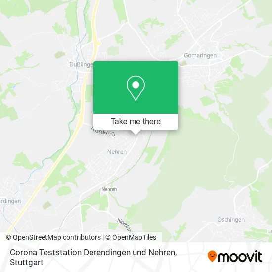 Карта Corona Teststation Derendingen und Nehren
