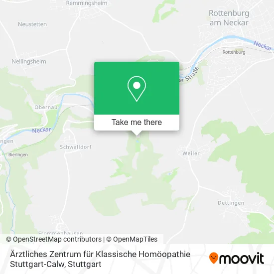 Карта Ärztliches Zentrum für Klassische Homöopathie Stuttgart-Calw