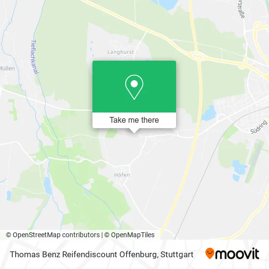 Карта Thomas Benz Reifendiscount Offenburg
