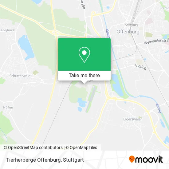 Карта Tierherberge Offenburg