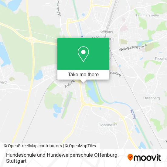 Карта Hundeschule und Hundewelpenschule Offenburg