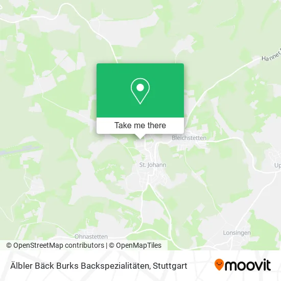 Карта Älbler Bäck Burks Backspezialitäten