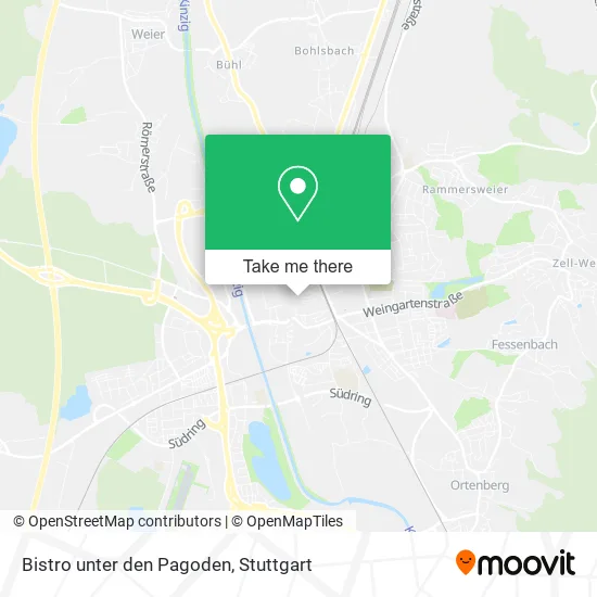 Карта Bistro unter den Pagoden