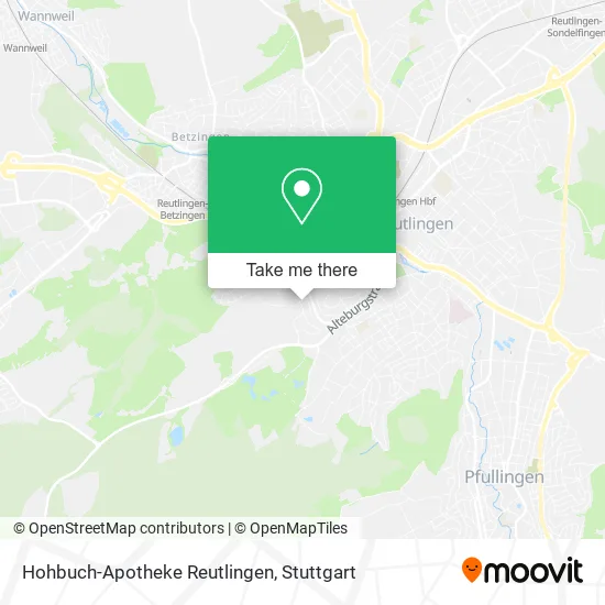Карта Hohbuch-Apotheke Reutlingen