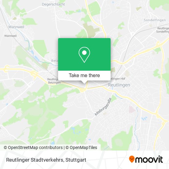 Reutlinger Stadtverkehrs map