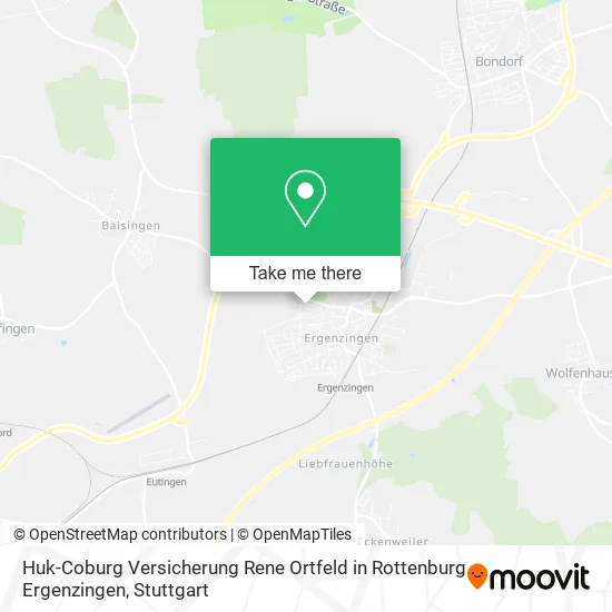 Карта Huk-Coburg Versicherung Rene Ortfeld in Rottenburg Ergenzingen