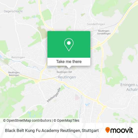 Black Belt Kung Fu Academy Reutlingen map