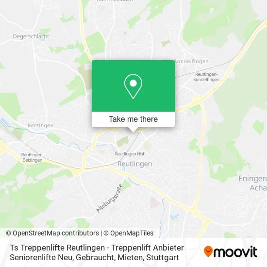 Карта Ts Treppenlifte Reutlingen - Treppenlift Anbieter Seniorenlifte Neu, Gebraucht, Mieten