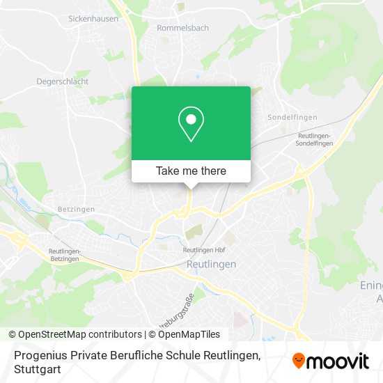 Progenius Private Berufliche Schule Reutlingen map