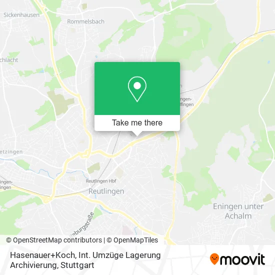 Карта Hasenauer+Koch, Int. Umzüge Lagerung Archivierung