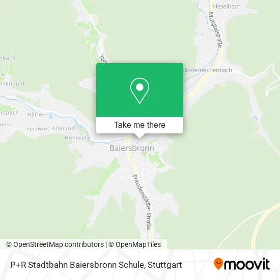 Карта P+R Stadtbahn Baiersbronn Schule