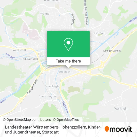 Карта Landestheater Württemberg-Hohenzzollern, Kinder- und Jugendtheater