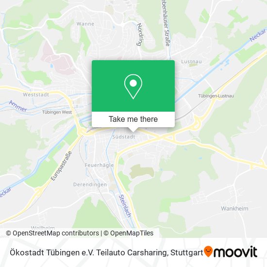 Карта Ökostadt Tübingen e.V. Teilauto Carsharing