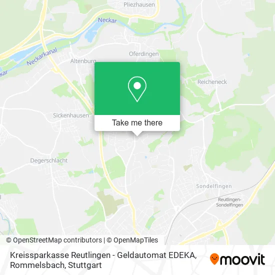 Карта Kreissparkasse Reutlingen - Geldautomat EDEKA, Rommelsbach