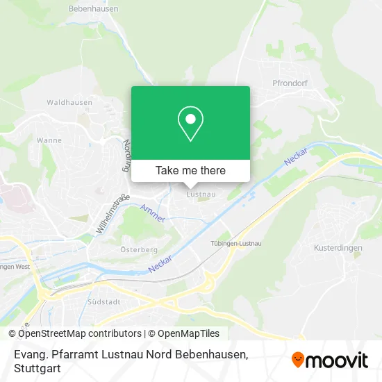 Карта Evang. Pfarramt Lustnau Nord Bebenhausen