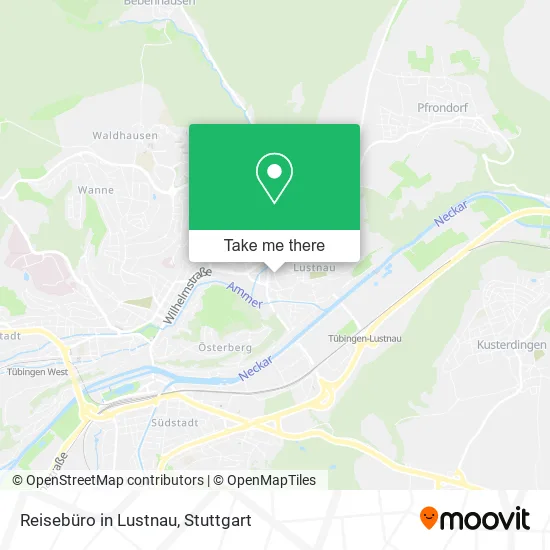 Карта Reisebüro in Lustnau