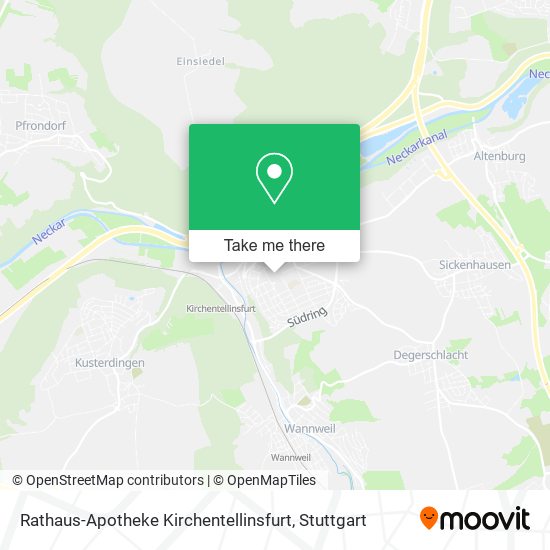 Карта Rathaus-Apotheke Kirchentellinsfurt