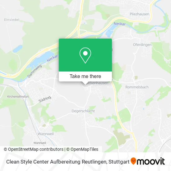 Карта Clean Style Center Aufbereitung Reutlingen