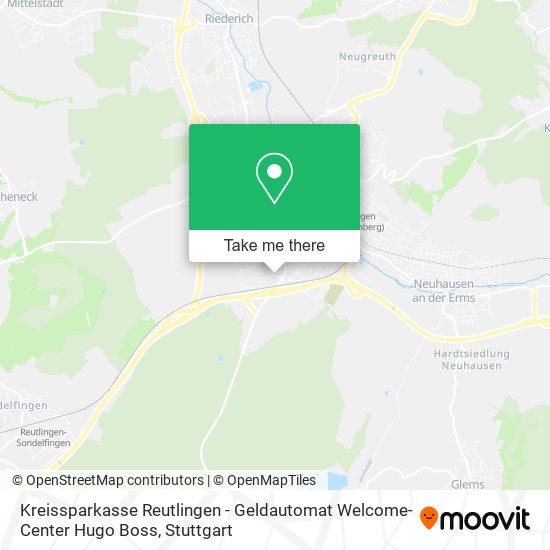 Kreissparkasse Reutlingen - Geldautomat Welcome-Center Hugo Boss map