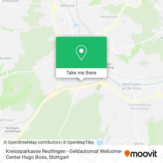 Карта Kreissparkasse Reutlingen - Geldautomat Welcome-Center Hugo Boss