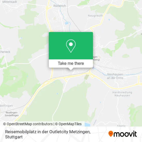 Карта Reisemobilplatz in der Outletcity Metzingen