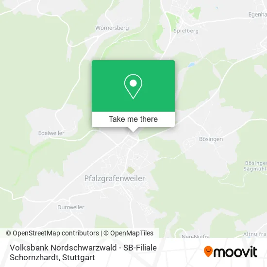 Карта Volksbank Nordschwarzwald - SB-Filiale Schornzhardt