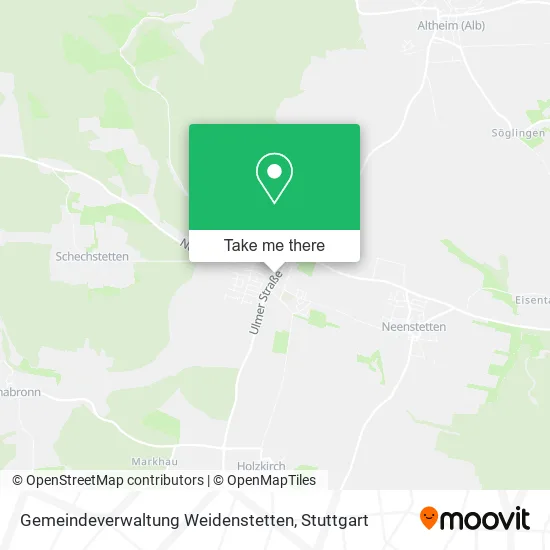 Карта Gemeindeverwaltung Weidenstetten