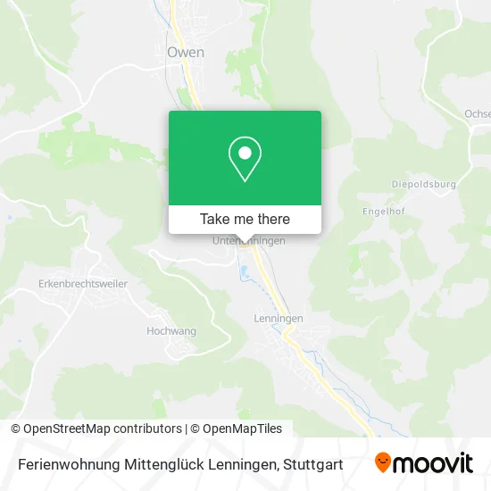 Карта Ferienwohnung Mittenglück Lenningen