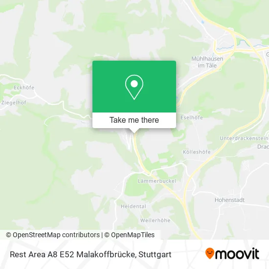 Карта Rest Area A8 E52 Malakoffbrücke