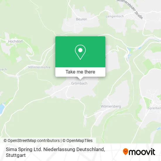 Карта Sima Spring Ltd. Niederlassung Deutschland