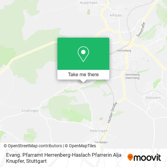 Карта Evang. Pfarramt Herrenberg-Haslach Pfarrerin Alja Knupfer