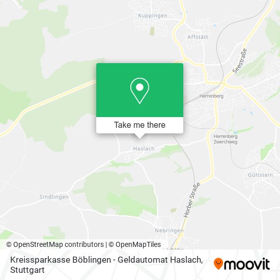 Карта Kreissparkasse Böblingen - Geldautomat Haslach