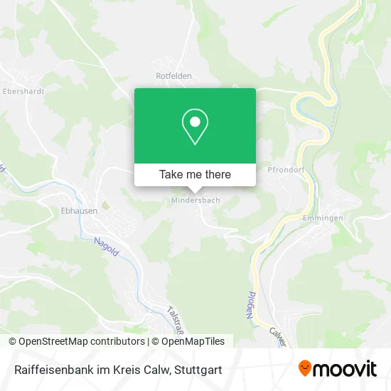 Карта Raiffeisenbank im Kreis Calw