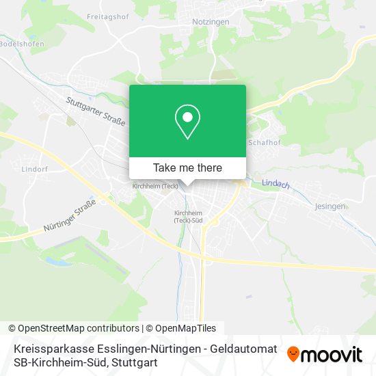 Kreissparkasse Esslingen-Nürtingen - Geldautomat SB-Kirchheim-Süd map