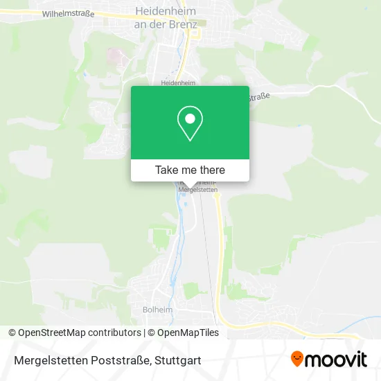 Карта Mergelstetten Poststraße