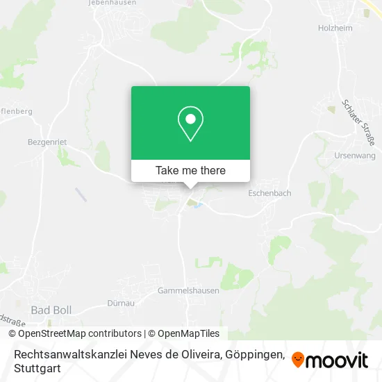 Карта Rechtsanwaltskanzlei Neves de Oliveira, Göppingen