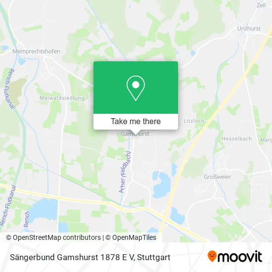 Карта Sängerbund Gamshurst 1878 E V