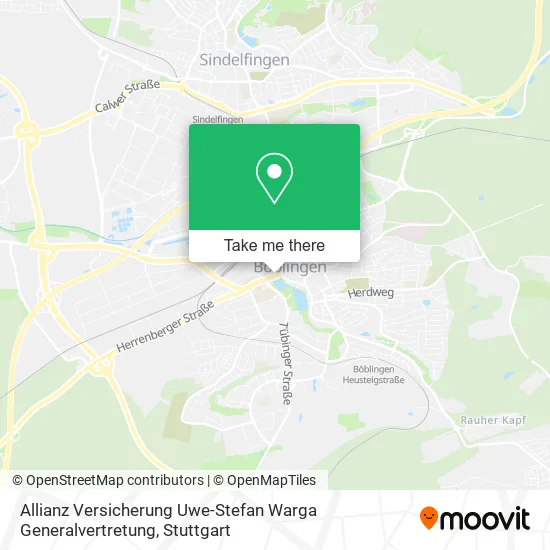 Карта Allianz Versicherung Uwe-Stefan Warga Generalvertretung