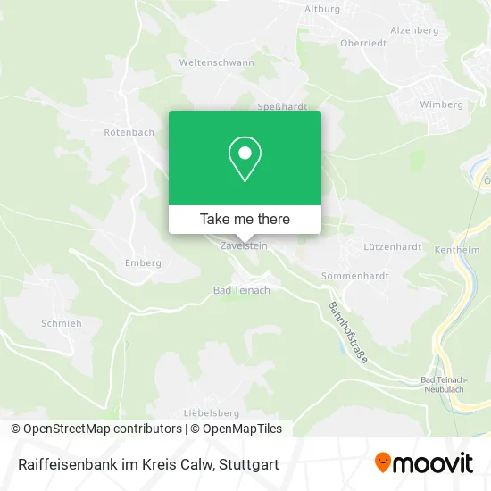 Карта Raiffeisenbank im Kreis Calw