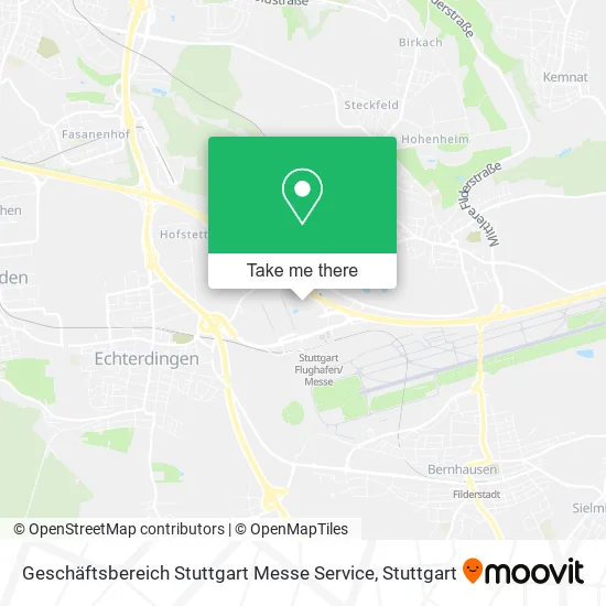 Карта Geschäftsbereich Stuttgart Messe Service