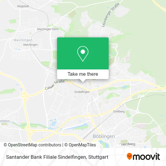 Santander Bank Filiale Sindelfingen map