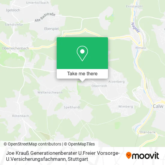 Карта Joe Krauß Generationenberater U.Freier Vorsorge-U.Versicherungsfachmann