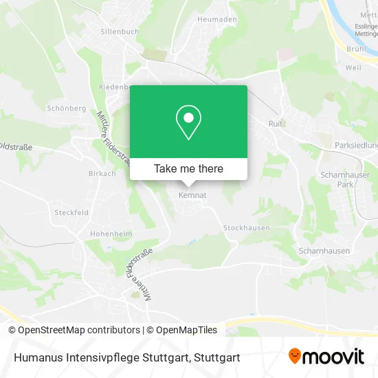 Карта Humanus Intensivpflege Stuttgart