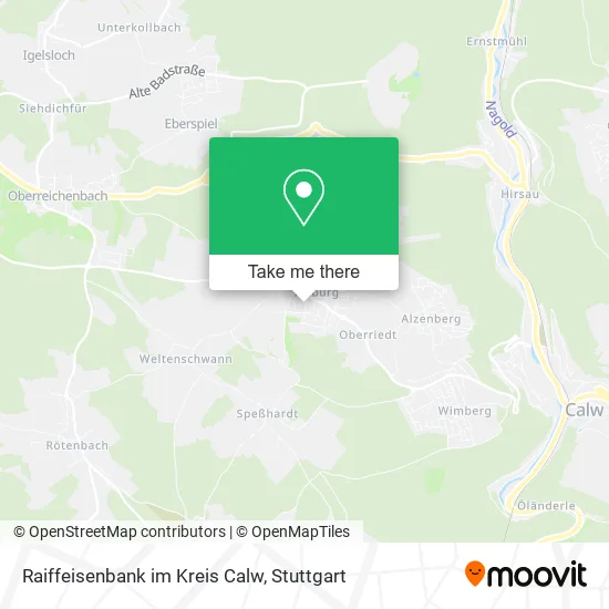 Карта Raiffeisenbank im Kreis Calw