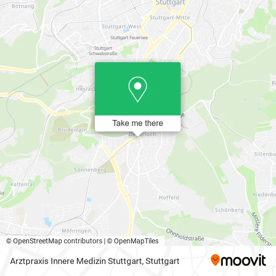 Карта Arztpraxis Innere Medizin Stuttgart