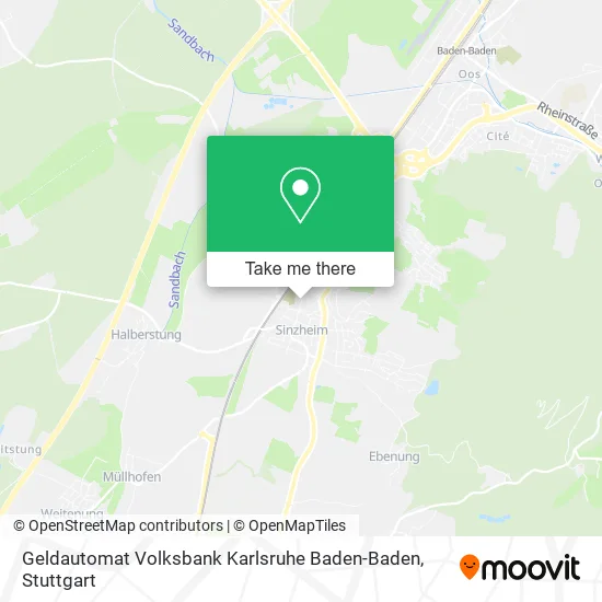 Карта Geldautomat Volksbank Karlsruhe Baden-Baden